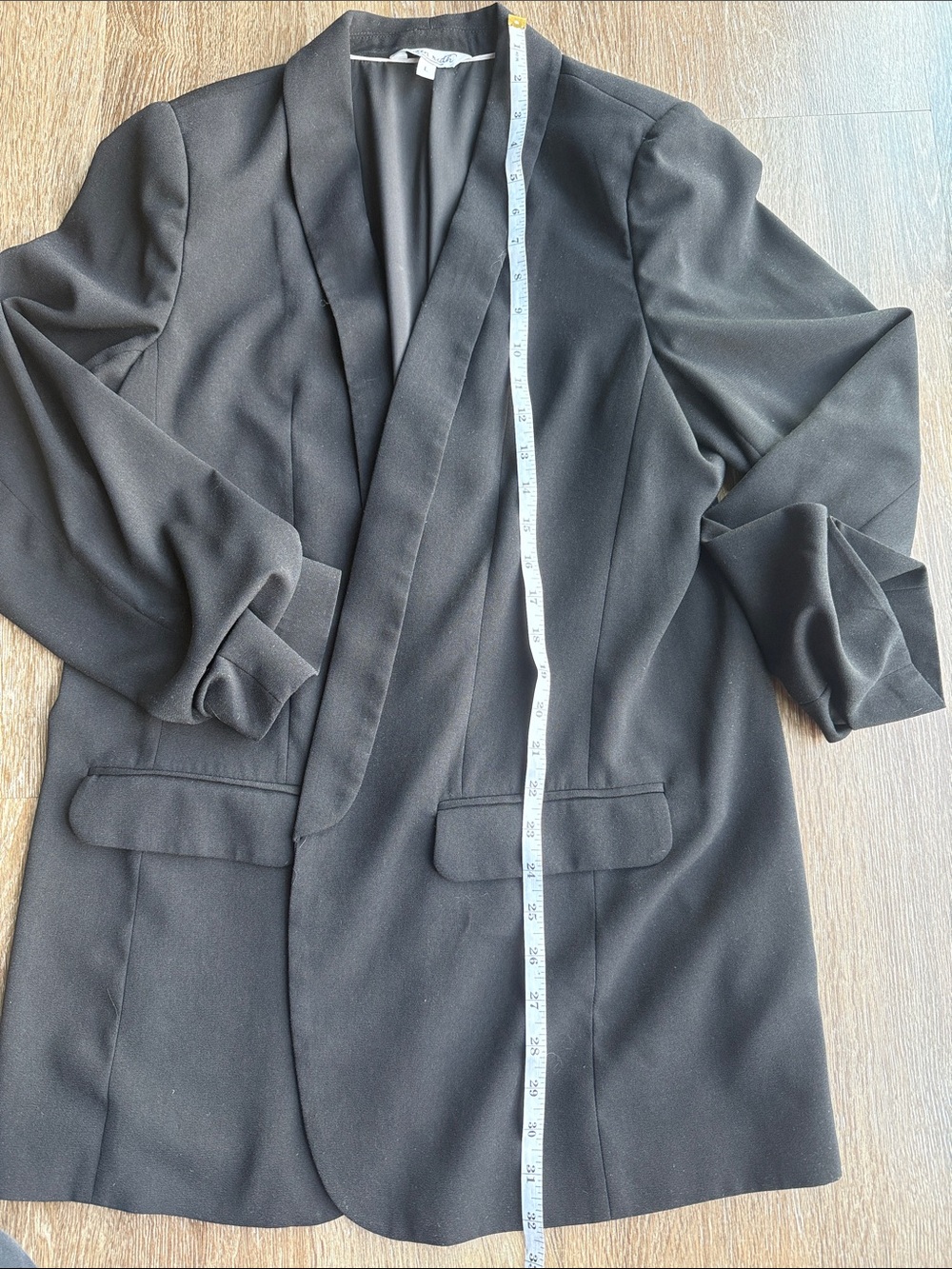 Women’s Black Open Front Blazer - Picture 4 of 7